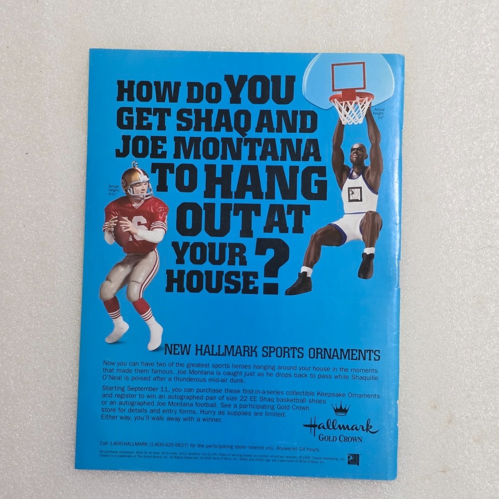 Vintage Print Ad Hallmark Ornaments Joe Montana Shaquille O'Neal 8x10 1996